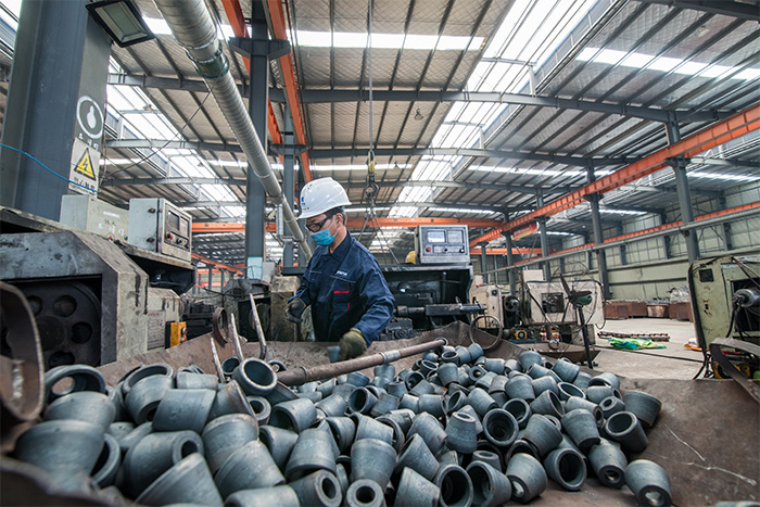 靖江网架配件-锥头加工车间